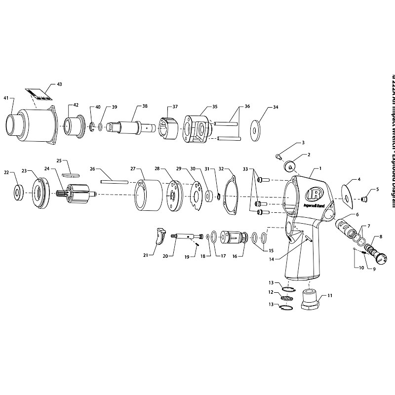 Diagram Diagram and Parts List for IR222A  Ingersoll Rand Wrench